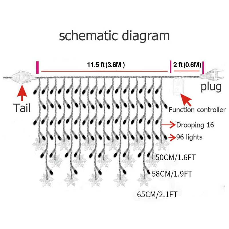 The Holiday Aisle® 11.5FT 96LED Snowflake String Lights & Reviews Wayfair